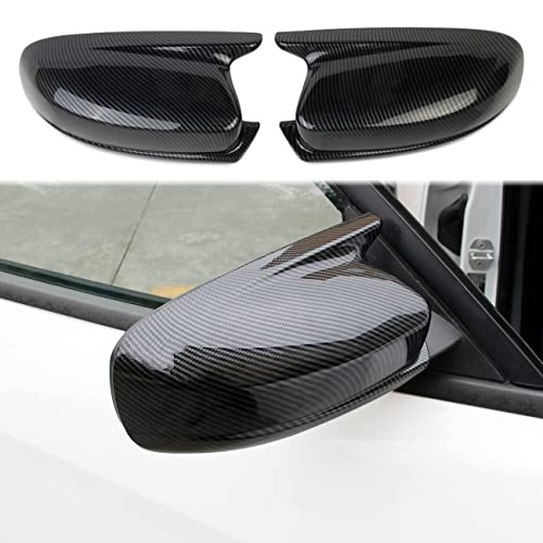 Crosselec Carbon Fiber Side Door Mirror Cover Molding Trim for Dodge Charger 2011-2021 (Carbon Fiber Pattern(Horn Style)) - color: Carbon fiber pattern(horn style)