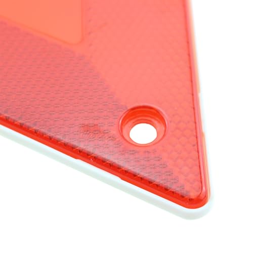TAODAN 10PCS 6x5.2inch Red Plastic Safety Reflective Warning Sign Slow Moving Vehicle Triangle Safety Sign for Outdoor Trucks Car Golf Carts