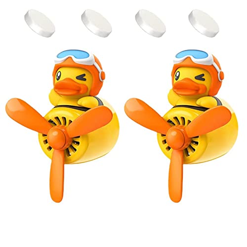 2 Pieces Car Air Fresheners, Cute Bear Pilot Car Diffuser, Propeller Air Outlet Vent Fresheners, Suitable for Automotive Interior Decoration (duck+duck) - color: duck+duck