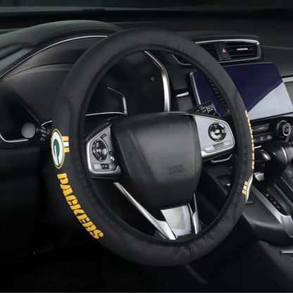for Packers Car Steering Wheel Cover, 14-15 Inch Leather Grip | Non-Slip & Sweat-Resistant Design, Fit for Most Cars, SUVs, Trucks (SWC-BBG) - size: SWC-BBG