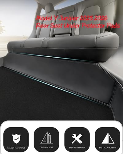 Model Y Juniper 2026 Rear Seat Under Protector Pads,2nd Row Seat Lower Protector Anti-dust Pads Compatible with Tesla 2026 Model Y Juniper (Rear Seat Under Protector)