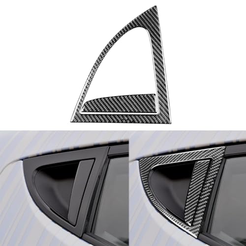 NVCNX Real Premium Carbon Fiber Car Rear Triangle Triangular Window Panel Cover Sticker Decal Exterior Trim Compatible with Hyundai Veloster 2012 2013 2014 2015 2016 2017 Accessories - color: Rear Triangle Triangular Window Panel