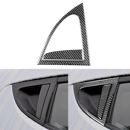 NVCNX Real Premium Carbon Fiber Car Rear Triangle Triangular Window Panel Cover Sticker Decal Exterior Trim Compatible with Hyundai Veloster 2012 2013 2014 2015 2016 2017 Accessories - color: Rear Triangle Triangular Window Panel