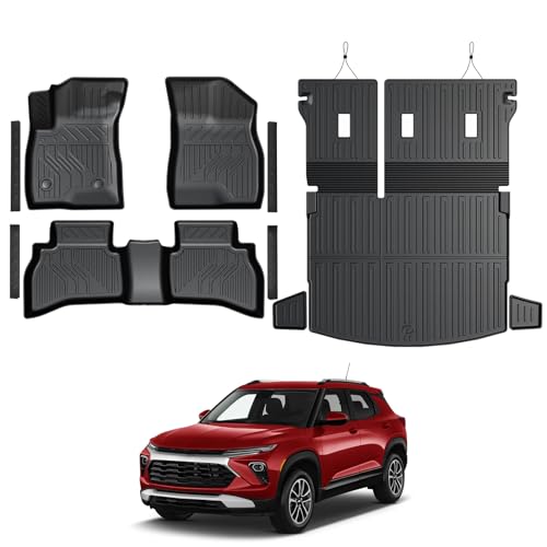 Floor Mats for Chevy Trailblazer AWD 2021-2026, All Weather Floor Mats Trunk Cargo Liner with Backrest Protectors and Door Sill Guards Accessories, Full Coverage Set - size: For Chevy Trailblazer AWD | 2021-2026