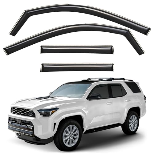 Window Deflectors Smoke Tinted in-Channel Side Window Vent Visor Deflectors Rain Guards Compatible with Toyota 4Runner 2025-2026 - 4 pcs. GW1046 - color: For 4Runner 25-26