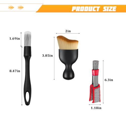 4PCS Car Detailing Brush Kit, Multi-Use Soft No Scratch Vehicle Interior Detail Duster Brush Set, Automotive Dusting Cleaning Kit for Exterior Interior, Universal for Vehicles - size: 4 PCS
