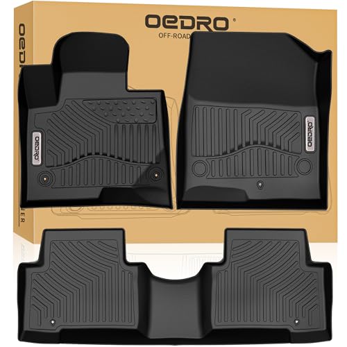 OEDRO Floor Mats Fit for 2013-2018 Hyundai Santa Fe GLS/Limited/Limited Ultimate/SE/SE Ultimate & Santa Fe Sport Base/2.0T/2.0T Ultimate 5-Seater TPE All Weather Custom Fit Floor Liners Car Mats Black - style: 13-18 Santa Fe 1st & 2nd Row