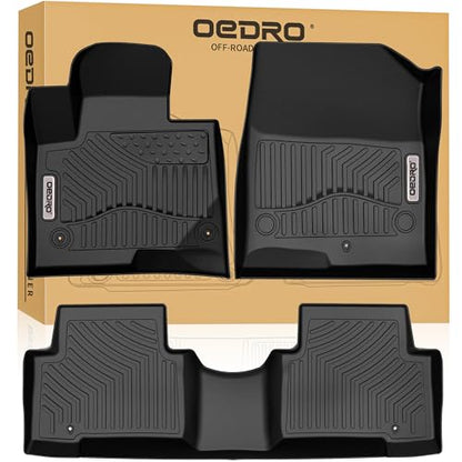 OEDRO Floor Mats Fit for 2013-2018 Hyundai Santa Fe GLS/Limited/Limited Ultimate/SE/SE Ultimate & Santa Fe Sport Base/2.0T/2.0T Ultimate 5-Seater TPE All Weather Custom Fit Floor Liners Car Mats Black - style: 13-18 Santa Fe 1st & 2nd Row