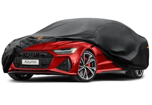 Kayme 7 Layers Car Cover Custom Fit for Audi A7 S7 RS7 (2010-2025) Waterproof All Weather for Automobiles, Outdoor Full Cover Rain Sun UV Protection.Black - color: PE-Black, size: Custom Fit Audi A7