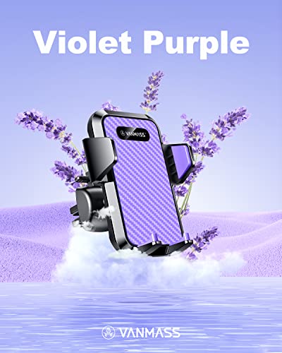 VANMASS【85+LBS Strongest Suction & Military-Grade Ultimate Car Phone Mount【Patent & Safety Certs】 Cell Holder Truck for Dash Windshield Vent for iPhone 17 Pro Max Automobile Accessory Kits,Purple - color: Purple