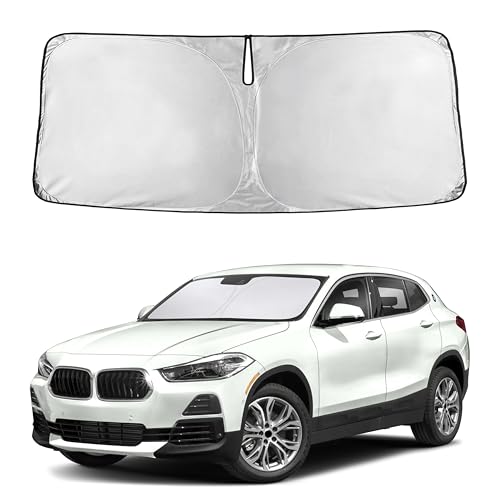 EcoNour Windshield Sunshade Compatible for BMW X2 2018-2021 2022 2023, Sun Visor for Front Windshield & Window Sun Shade Cover, UV Heat Blocker & Protector, Car Accessories - size: For BMW X2 (2018-2023)
