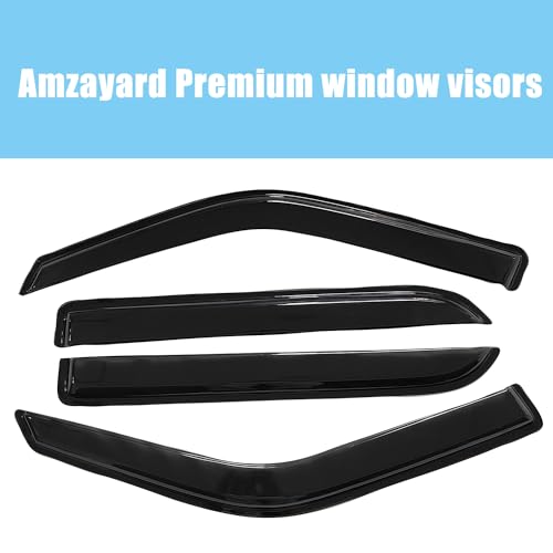 Side Window Visor Vent Deflector for 1997-2017 Ford Expedition,fit 1998-2017 Lincoln Navigator,Outside Mount Tape-on Dark Smoke Rain Guards Window Shades 4pc 94233 - size: For Expedition 97-17