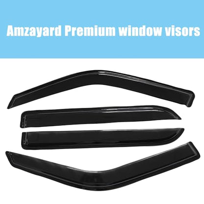Side Window Visor Vent Deflector for 1997-2017 Ford Expedition,fit 1998-2017 Lincoln Navigator,Outside Mount Tape-on Dark Smoke Rain Guards Window Shades 4pc 94233 - size: For Expedition 97-17