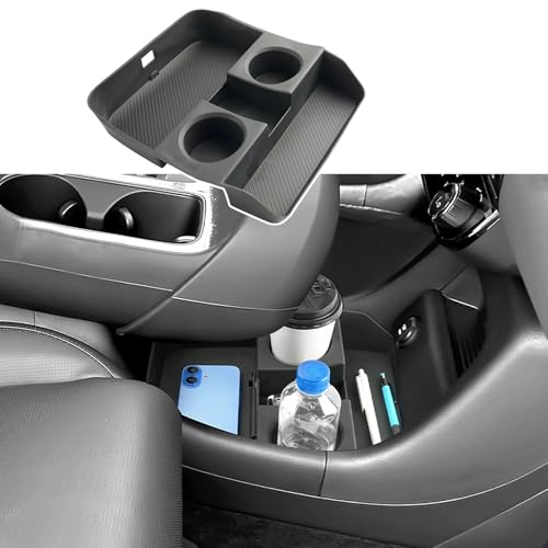 2026 Palisade Center Console Organizer Lower for Hyundai Palisade (Only fit 7-Seater), Durable ABS Plastic Console Tray Insert/with Water Bottle Holder 2026 Palisade Accessories - color: Black (1pcs Lower)