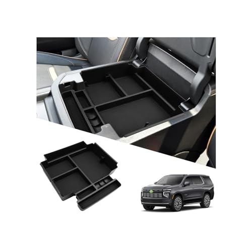 Ruiya 2026 GMC Yukon Denali Center Console Organizer Compatible with 2021-2026 Chevy Tahoe/Suburban(Premier/High Country) & Yukon/Yukon XL(Denali/Denali Ultimate)(Only Fit for Power Sliding Console) - color: 2021-2026 Chevy Tahoe/Suburban