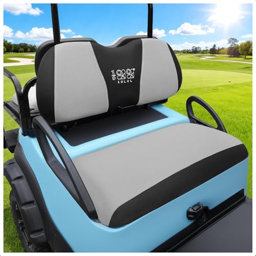 10L0L Golf Cart Seat Covers for Yamaha G29 Drive2 Club Car Precedent Tempo, Breathable Mesh Bench Seat Cover, No Drilling Front Seat Cushion, All-Season Comfort Gray Black - color: Gray and Black