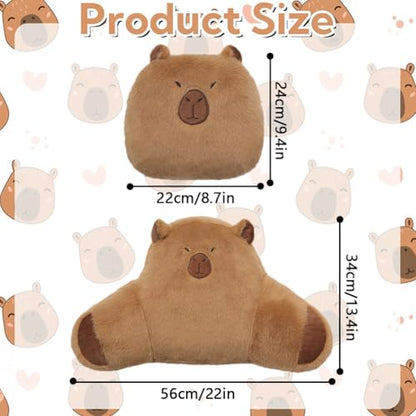 LYFJMUS 4 Pack Plush Capybara Car Headrest Pillow and Lumbar Support Pillow Kawaii Plushies Capybara Stuffed Headrest Cute Car Decor for Car Driving (Style B) - style: Style B