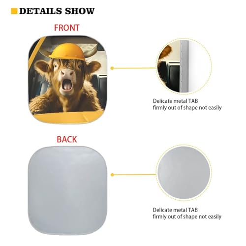 Cow Print Car Front Windows Sunshade 2 Pieces Set Automotive Windshield Sunshade Car Interior Accessories for Summer Foldable Reflective Auto Shade - color: Cow