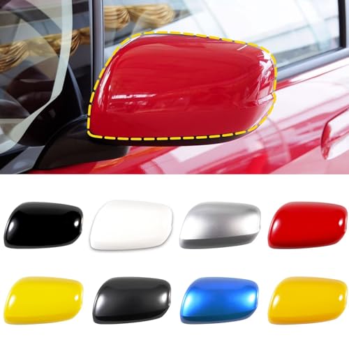 Car Door Side Rearview Mirror Cover Compatible With Honda Fit Jazz 2009 2010 2011 2012 2013 Housing Rearview Mirror Protective Cover Red Left Side - color: Red, size: Left driver's side