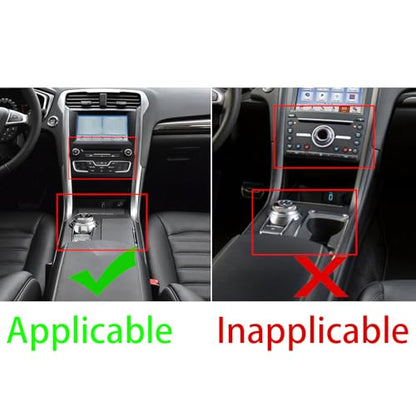 Real Bright Soft Carbon Fiber Car Center Console Automatic Gear Shift Panel Water Cup Holder Switch Cover Trim Sticker Compatible with Ford Mondeo/Fusion 17-19 Auto Interior Accessories Black - color: Black-gear Shift Panel