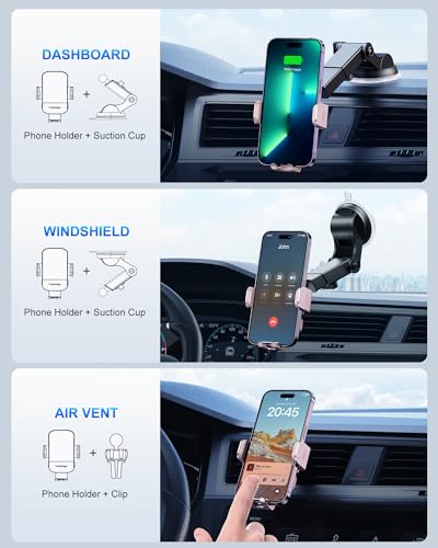 CHGeek Wireless Car Charger, 15W Fast Charging Auto Clamping Car Charger Phone Mount Phone Holder fit for iPhone 15 14 13 12 11 Pro Max Xs, Samsung Galaxy S24 Ultra S23 S22 S21, S20, S10+, Pink - color: Pink