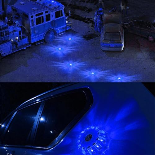 Shakven 12 Led Flasher Lamp Car Roadside Flares Emergencys Accessories Auto Lamp | Magnetic Emergencys Flashlight Car Warning Light Led Flasher Lamp,Led Flasher Lamp For Vechiles,Car Warning Light - color: blue blue light