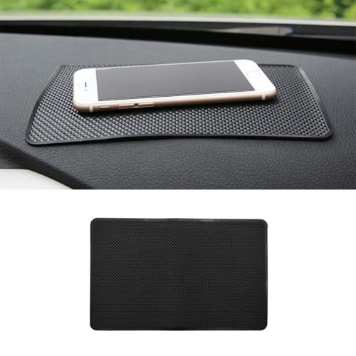 Car Dashboard Anti-Slip Silicone Pad, 7.48'' x 4.72'' Black Grid Sticky Adhesive Mat, Car Grasping Pad, Multifunctional Gripping Mat for Phones, Keys, Sunglasses, Coin, Electronic Devices (19×12 CM) - size: 7.48'' x 4.72''