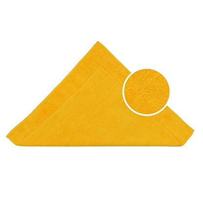 CARCAREZ Premium Microfiber Detailing Towels, 340 GSM Lint Free Car Buffing Waxing Polishing Drying Towels (6, Yellow, 16x16 Inch) - color: Yellow
