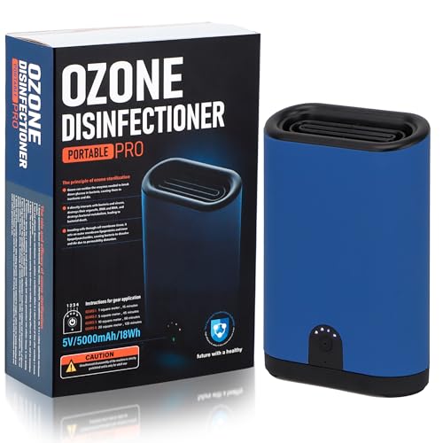 Portable Ozone Generator Air Purifier – 5000mAh Rechargeable Battery Operated Odor Eliminator for Home Car Bathroom Kitchen Pets Shoes Smoke & Dust