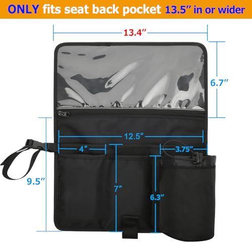 Cosmos Airplane Seatback Organizer Flight Travel Essentials Seat Back Storage Bag Airline Seat Hanging Pockets for Tablet, Magazines, Phone and Water Bottle | Keep Personal Items Clean & Organized