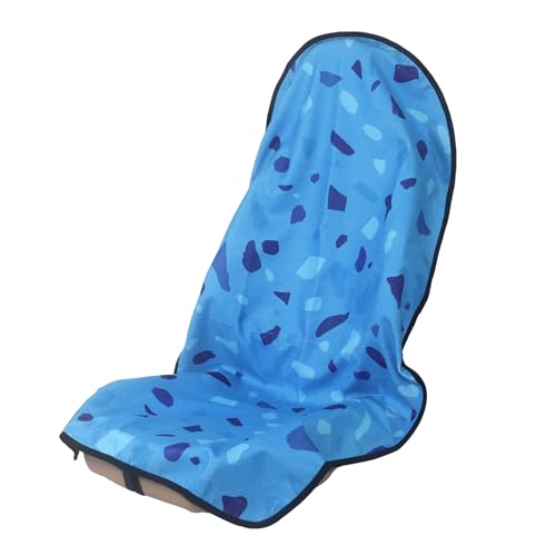 Sweat Towel Car Seat Cover Protector Front Seats for Gym Workout, Running, Swimming, Beach and Hiking, Waterproof Universal Seat Cover for Car, Truck, Van & SUV (1pcs Front Seat) - color: Blue Geometric Flake, size: 1pcs Front Seat