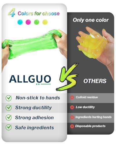 4-Pack Car Cleaning Gels, ALLGUO Reusable Car Cleaning Gel, Car Slime Cleaner&Dust Cleaning Gel for Car Interior, Keyboard Cleaner Gel, Car Gel Cleaner Putty Auto Detailing Tools Car Cleaning Supplies - color: Green,Pink,Yellow,Blue