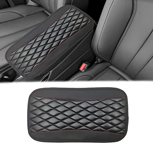 Car Center Console Cover, Universal Leather Waterproof Armrest Seat Box Cover Protector, Comfortable Car Decor Accessories Fit for Most Cars, Vehicles, SUVs-Black - color: black
