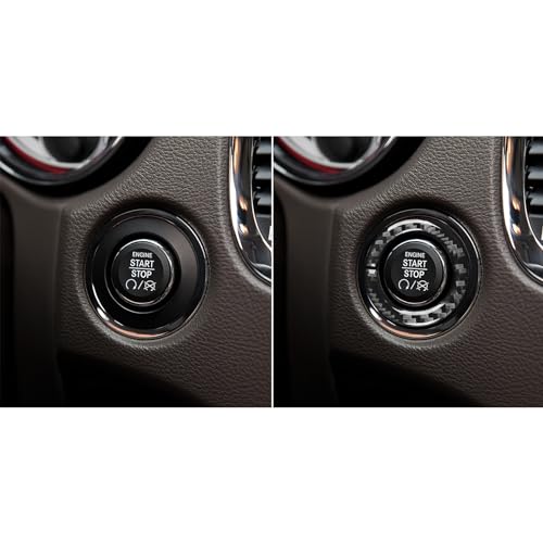 NVCNX Real Premium Carbon Fiber Accessories for Dodge Durango 2011-2020 2012 2013 2014 2015 2016 2017 2018 2019 Car Dash Push Engine Start Stop Button Ring Cover Interior Trim Sticker Decal 1PC - color: 2011-2020 Dash Push Engine Start Button Trim
