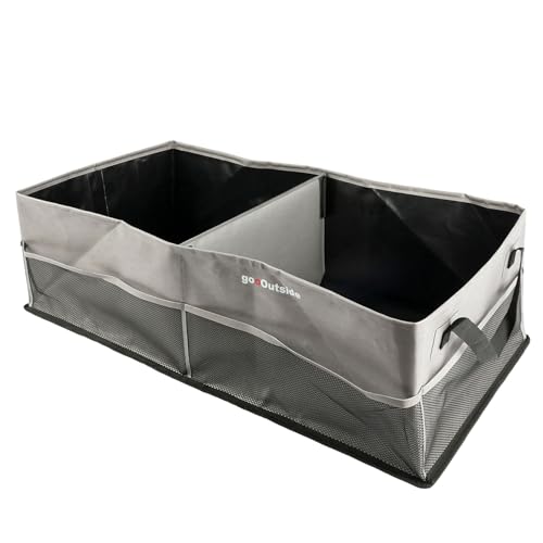 HiMagics Collapsible Waterproof Car Trunk Organizer, Soft PVC Storage Bin with Rugged PVC-Coated Fabric for SUV & Truck (Stone Gray, PLUS) - color: Stone Gray, size: PLUS