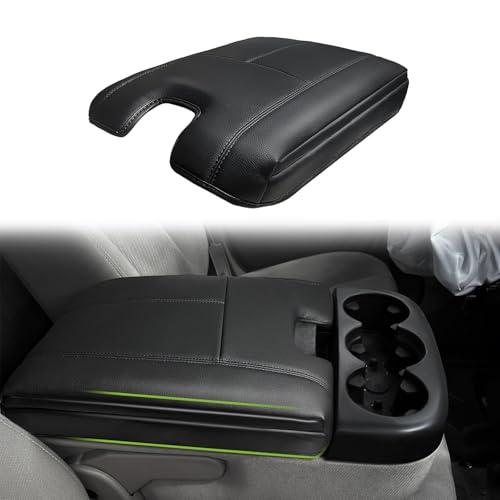 Muslogy Center Console Armrest Cover Fit for Chevy Silverado/Tahoe & GMC Sierra/Yukon 2007-2013 Accessories, Comfort Armrest Pad Console Lid Cushion Vegan Leather 1-Inch Extra Thick(Jump Seat ONLY) - size: 1) 07-13 |Slv&Tahoe&Sra&Yukon| Jump Seat, +Thick