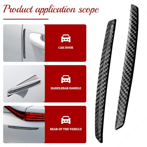 4PCS Car Door Anti-Collision Strip, Car Door Edge Guards, Anti-Scratch Auto Bumper Protector Trim, Auto Exterior Accessories Carbon Fiber Front and Rear Bumper Guard Sticker for Most Vehicles