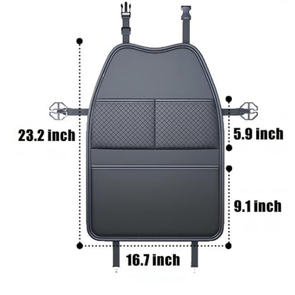 2 Pack Seat Back Protector - Leather Kick Mat with Storage Pockets, Front & Back Seat Cover for Kids -Large Capacity Car Seat Organizers and Storage for Child, Splashproof & Easy Clean