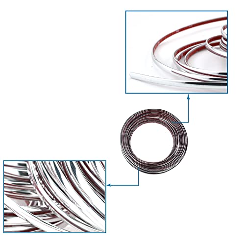 Lunsom Custom Most Chrome Plated Decoration Trim Strip Line, Car Door Fender Interior DIY Moulding Trimming Strip for Most Vehicle (12M x 6MM)