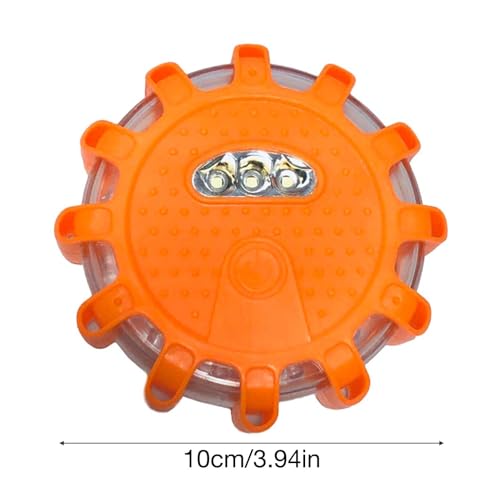 Shakven 12 Led Flasher Lamp Car Roadside Flares Emergencys Accessories Auto Lamp | Magnetic Emergencys Flashlight Car Warning Light Led Flasher Lamp,Led Flasher Lamp For Vechiles,Car Warning Light - color: orange red light