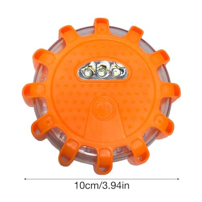 Shakven 12 Led Flasher Lamp Car Roadside Flares Emergencys Accessories Auto Lamp | Magnetic Emergencys Flashlight Car Warning Light Led Flasher Lamp,Led Flasher Lamp For Vechiles,Car Warning Light - color: orange red light
