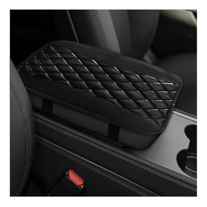 Car Center Console Cushion Pad, 12.6"×7.5" Waterproof Leather Armrest Seat Box Cover Protector, Soft Comfortable Anti-Scratch Arm Rest Console Pad for Most Cars Trucks SUVs (Black) - color: Black