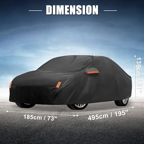 X AUTOHAUX Car Cover for Toyota Camry 2007-2022 Aluminum Film Outdoor Waterproof Sun Rain Snow Hail Protection with Driver Door Zipper - size: for Toyota Camry 2007-2022