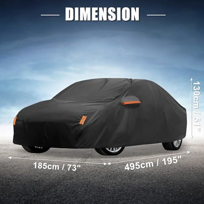 X AUTOHAUX Car Cover for Toyota Camry 2007-2022 Aluminum Film Outdoor Waterproof Sun Rain Snow Hail Protection with Driver Door Zipper - size: for Toyota Camry 2007-2022
