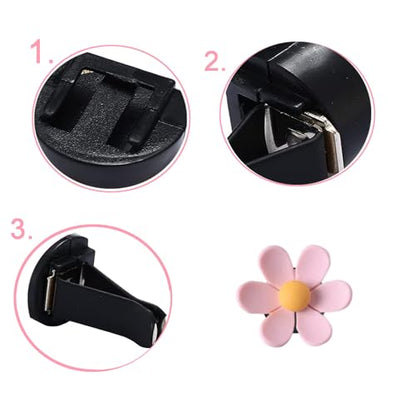 10Pcs Cute Car Vent Clips Flower Air Vent Clips Interior Aesthetic Women Automobile Air Conditioning Vents Decorations Dashboard Accessories