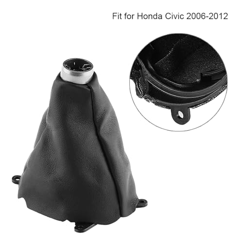 Manual PU Leather Shift Boot Cover, Gear Gaiter Shift Shifter Boot Replacement for Civic 2006-2012, Dustproof Replacement