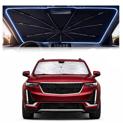 2026 Upgraded Car Windshield Sun Shade Umbrella - Custom-Fit for Cadillac XT6 2020-2025 Umbrella Sunshade,Easy Install,UV Protection & Heat Reflective,Keep Interior Cooler with Storage Bag - size: For Cadillac XT6 2020-2025