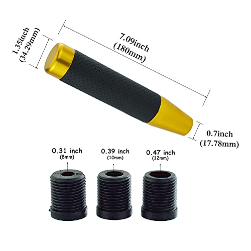 Abfer Tall Shift Knob Car Long Shifting Head Replace Weighted Gear Stick Shifter Knob Extension Fit Most Manual Automatic Transmission Vehicle, Gold - color: Gold-1