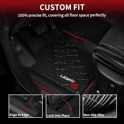 LASFIT Floor Mats & Trunk Mat for Jeep Grand Cherokee 2016-2021 Grand Cherokee WK 2022 All Weather TPE Custom Fit Car Cargo Liner Black - style: Grand Cherokee 16-21