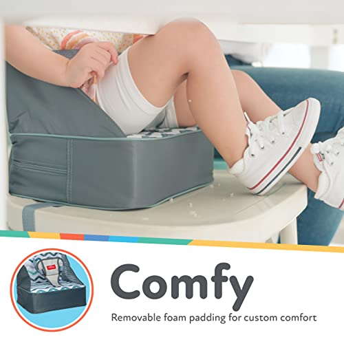 Nuby Easy Go Booster Seat - Travel Booster Seat for Babies and Toddlers - Holds Up to 35 Pounds - 9+ Months - Gray - color: Gray